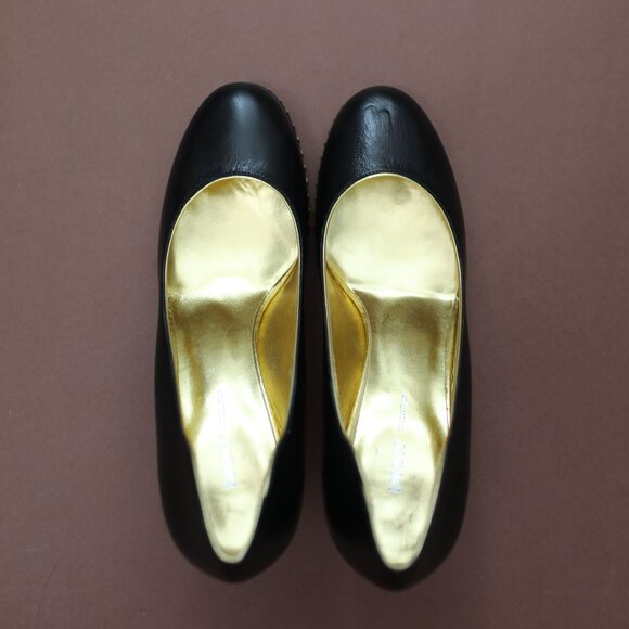 Unique Studded DKNY Leather Heels in Gold - Size 8 - Picture 7 of 9